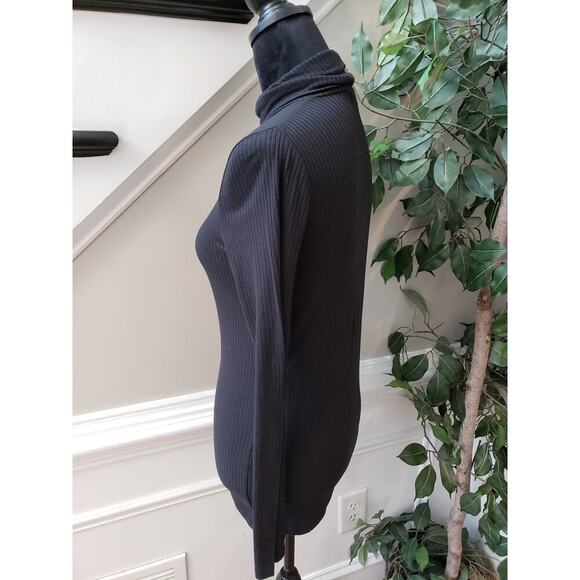 Madewell Top Blouse Women's Small Black Ribbed Long Sleeve Turtle Neck Pullover - Picture 9 of 10